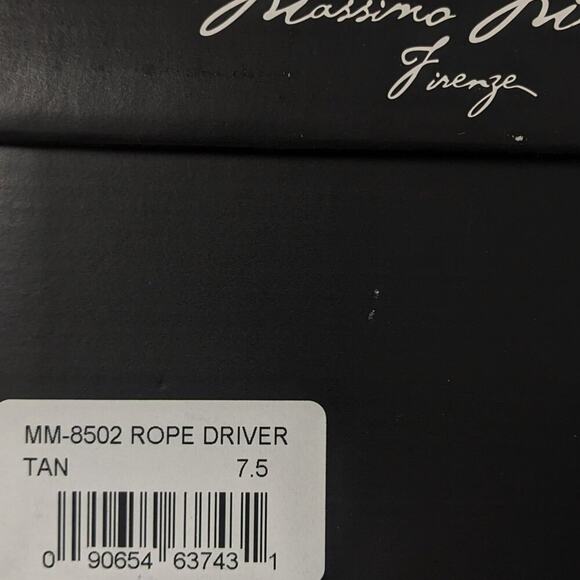 Massimo Matteo Rope Driver Loafers, Tan Nubuck, Mens 7.5 M main image 5